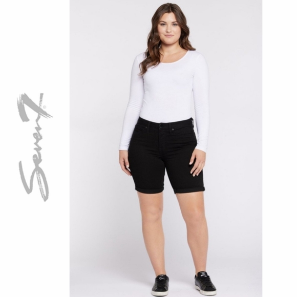 Seven 7 | Bermuda black jeans rolled cuffs - Picture 3 of 16